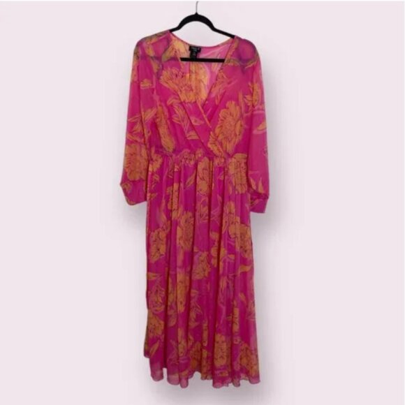 ⭐️ Vacation Beach Vaca Floral Flower Wrap Chic Glam Girly Classy Hip Maxi Dress - Picture 1 of 9